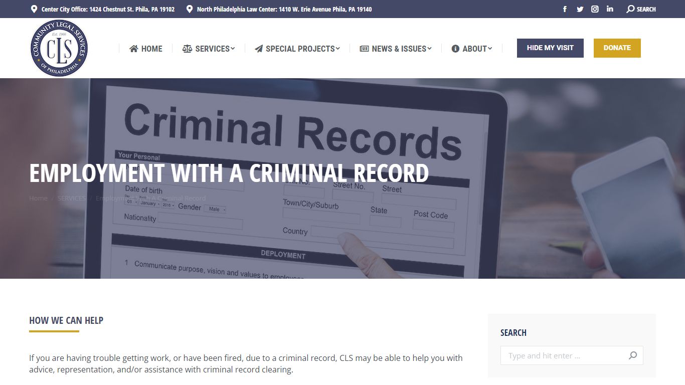 Employment With A Criminal Record - Community Legal Services
